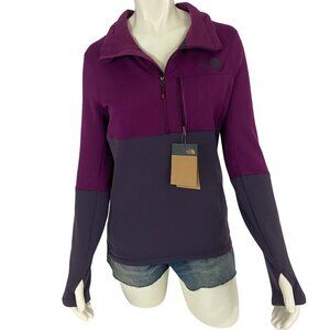 The North Face Women’s Tagen 1/4 Zip Fleece Sweater Purple & Gray Size S-P NWT